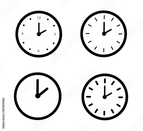 Free Download ​Set of analog clock icons - GFXLoad