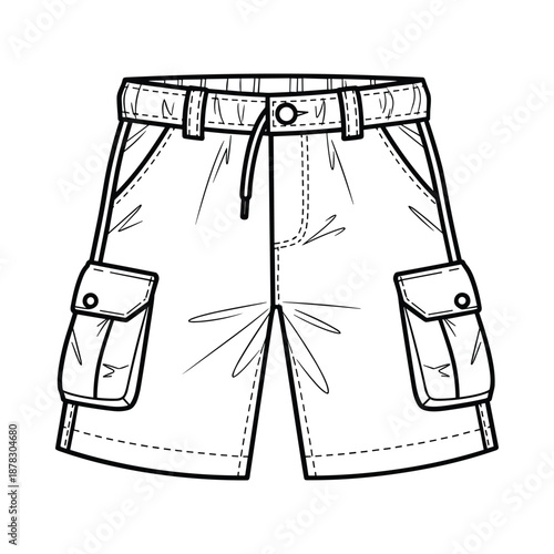 White cargo shorts illustration