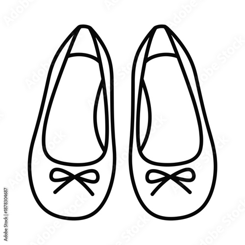 Black and white illustration of ballet shoes
