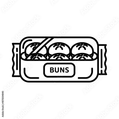 Buns in a steamer basket icon