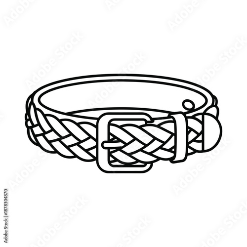 Leather braided dog collar illustration
