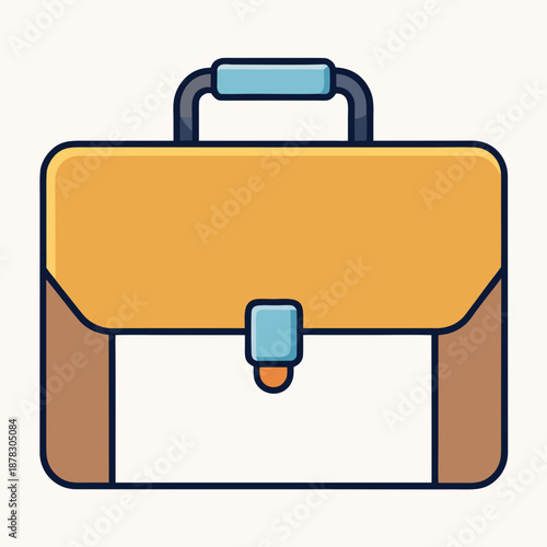 Yellow business briefcase with handle