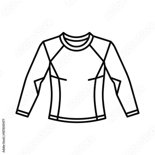 Black and white illustration of a sweater