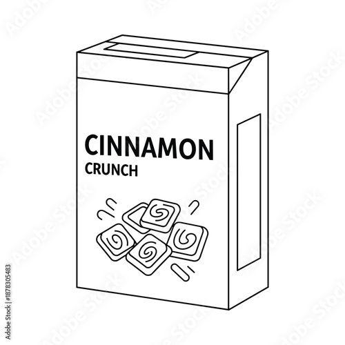 Cinnamon Crunch Cereal Box Illustration
