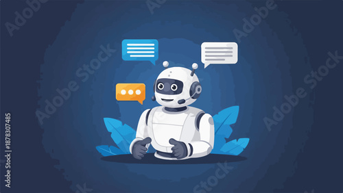 A smiling robot engaging in conversation
