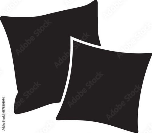 Pillow Icon Vector Sleep and Bedding Symbol Isolated on White Background. Bed Comfort Vector Illustration for Home and Hotel