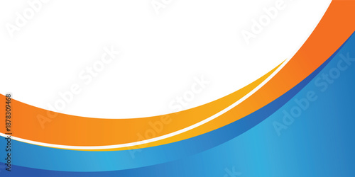 Abstract Blue and Orange Curved Wave Background
