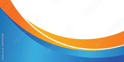 Abstract Blue and Orange Curved Wave Background