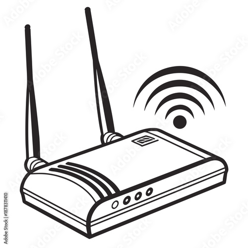 Wireless router broadcasting signal