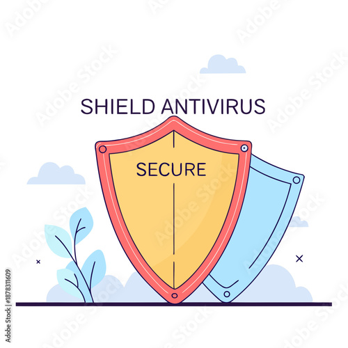Shield antivirus protects with security