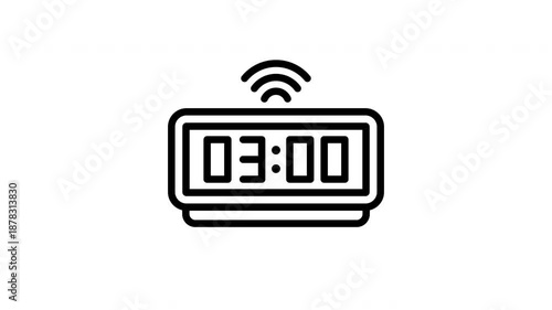 Animated Digital Alarm Clock Scene