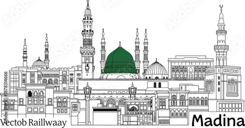 Stunning Madina cityscape with iconic mosque architecture