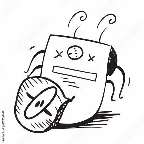 Steaming coffee mug with emotions