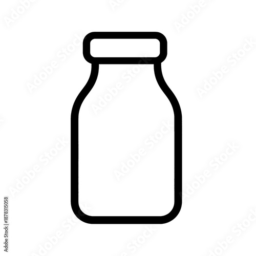 Glass jar vector icon with a lid.