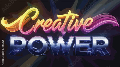A vibrant digital illustration of 'Creative Power'