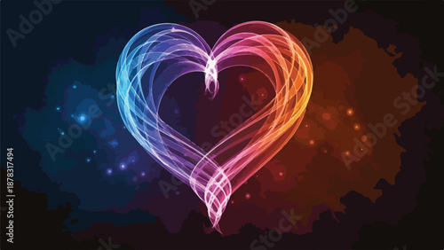 A vibrant heart with swirling lines