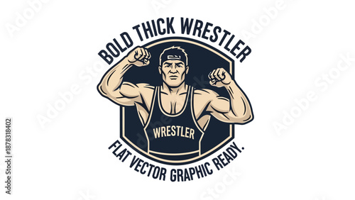 Bold wrestler vector suitable for sports or fitness designs. Strong man in a singlet, great for posters or athletic logos.