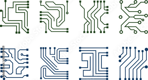Circuit board design elements on transparent background high-quality professional detailed modern elegant stylish clean crisp vibrant colorful digital creative innovative