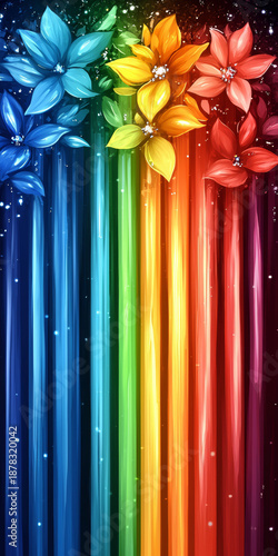 Rainbow Flower Abstract Background