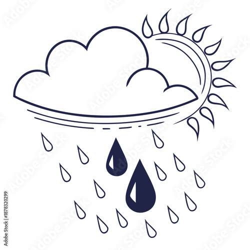 Sunny day with raining cloud