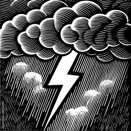 Stormy weather with lightning