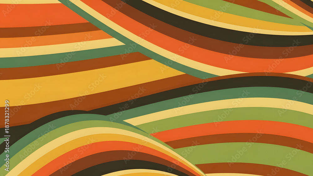 Obraz premium Retro style background featuring colorful linear patterns