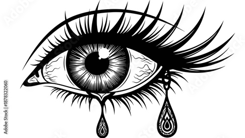 sad eye with tears