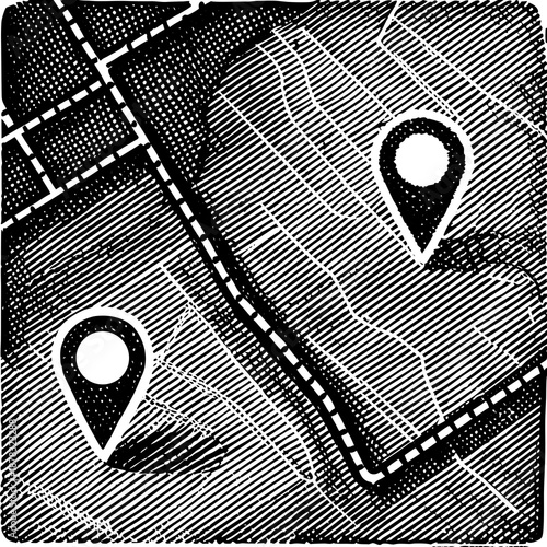 Map with location pins