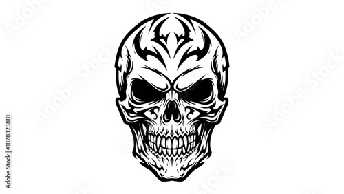 tribal skull illustration