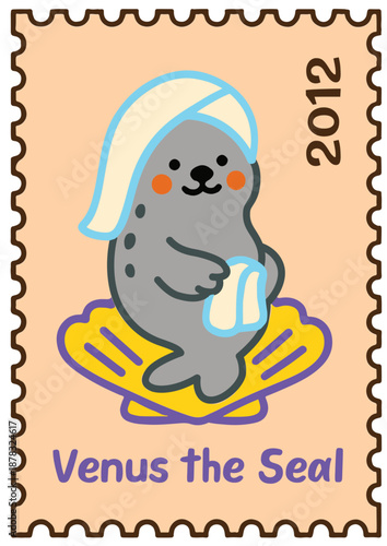 Cute Animal Masterpiece Parody Postage Stamp - Classic Famous Paintings for Stickers and Stationery