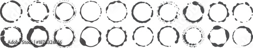 A collection of various sized circles with different line widths on transparent background high-quality professional detailed modern elegant stylish clean