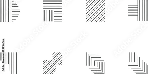 Geometric shapes with lines and patterns on transparent background high-quality professional detailed modern elegant stylish clean crisp vibrant colorful digital