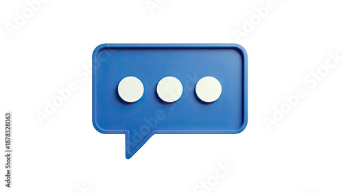Blue speech bubble with three white dots