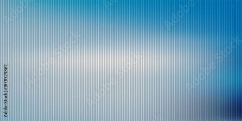 Vector ribbed glass texture background. Blue white grey ribbed glass. Natural color. Mesh gradient. acrylic ribbed bath surface. Reeded glass background semitransparent overlay. Bath wall window