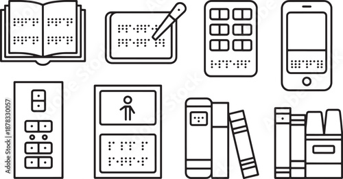 Braille books and devices for visually impaired people accessibility and information reading for blind individuals