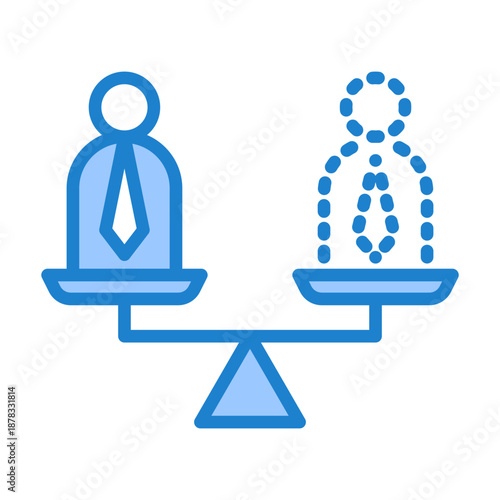 Leave Balance Icon - Blue Style