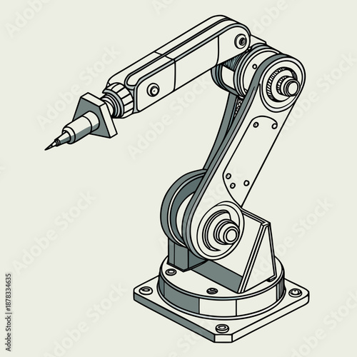 Industrial robot arm with pen