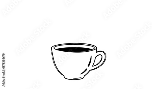 Hand drawn doodle coffee cup with animated steam flat vector design
