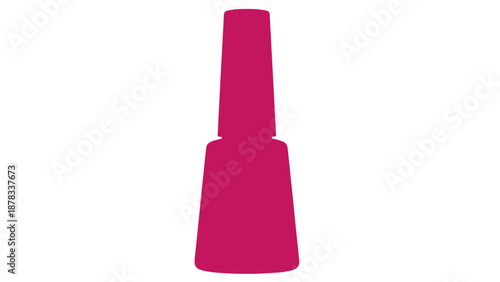 Pink Nail Polish Bottle Isolated on White Background