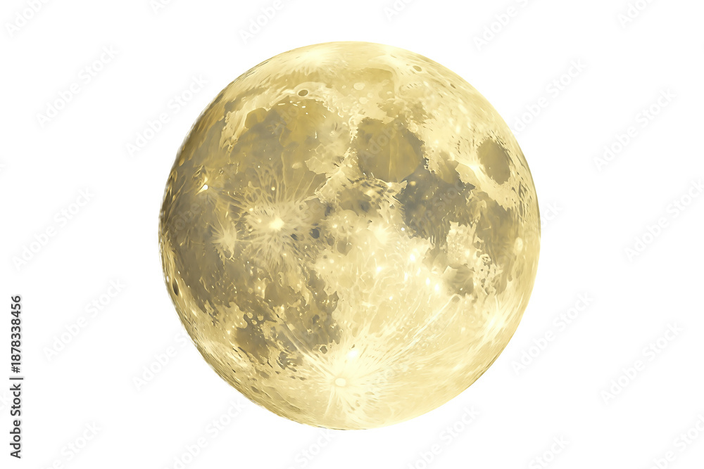 Naklejka premium Full Moon with Detailed Craters and Surface Texture