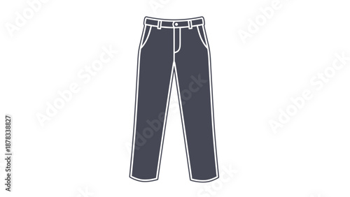 Simple illustration of dark blue pants with belt loops and pockets