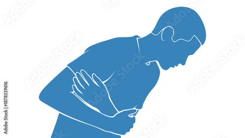 Abstract Silhouette of Person Bowing in Prayer or Respect
