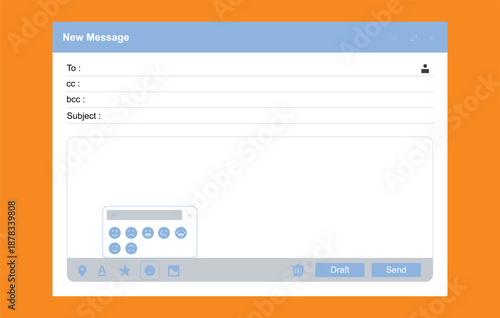 email page open desktop Modern website email page on the screen laptop. Site form for send message online