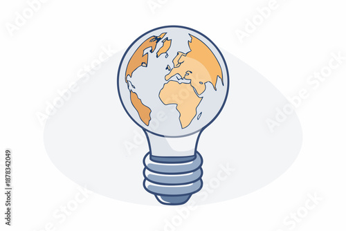light bulb vector illustration - the environment with energy saver