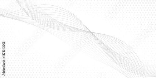 Technology abstract lines on white background. Abstract white blend digital technology flowing wave lines background. Modern glowing moving lines design. Modern white moving lines design element.