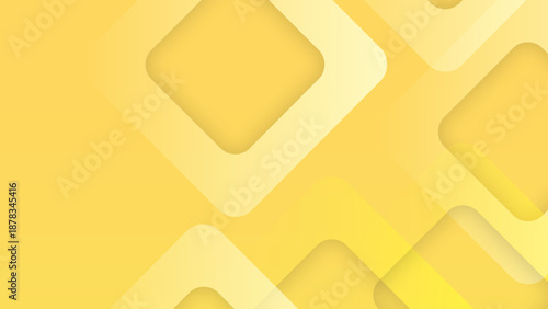 Sunny yellow background featuring soft overlapping rounded squares with subtle shadow and light effects