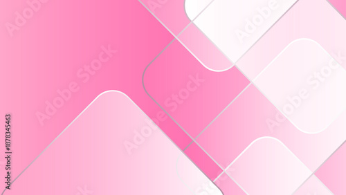 Soft and feminine pink aesthetic with overlapping rounded geometric shapes and white gradients