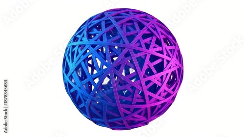 Blue isolated rubber ball on white background