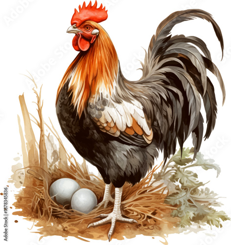 Delicate Watercolor Pink and Orange Orchid Flower