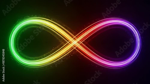 Abstract colorful glowing background with swirling lines and futuristic lights